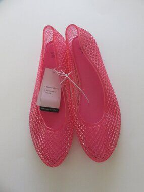 (#135) Wild Fable Clear Pink Jelly Ballet Flats Diamond Texture Slip-On Shoes 11